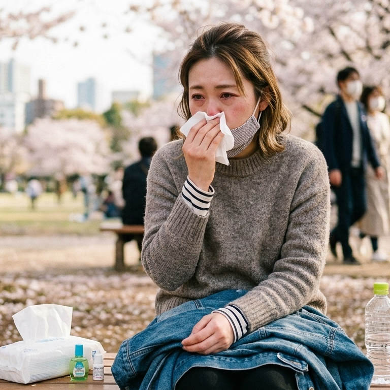 花粉に悩む女性