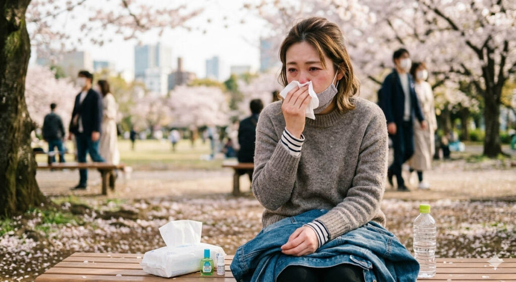 花粉に悩む女性