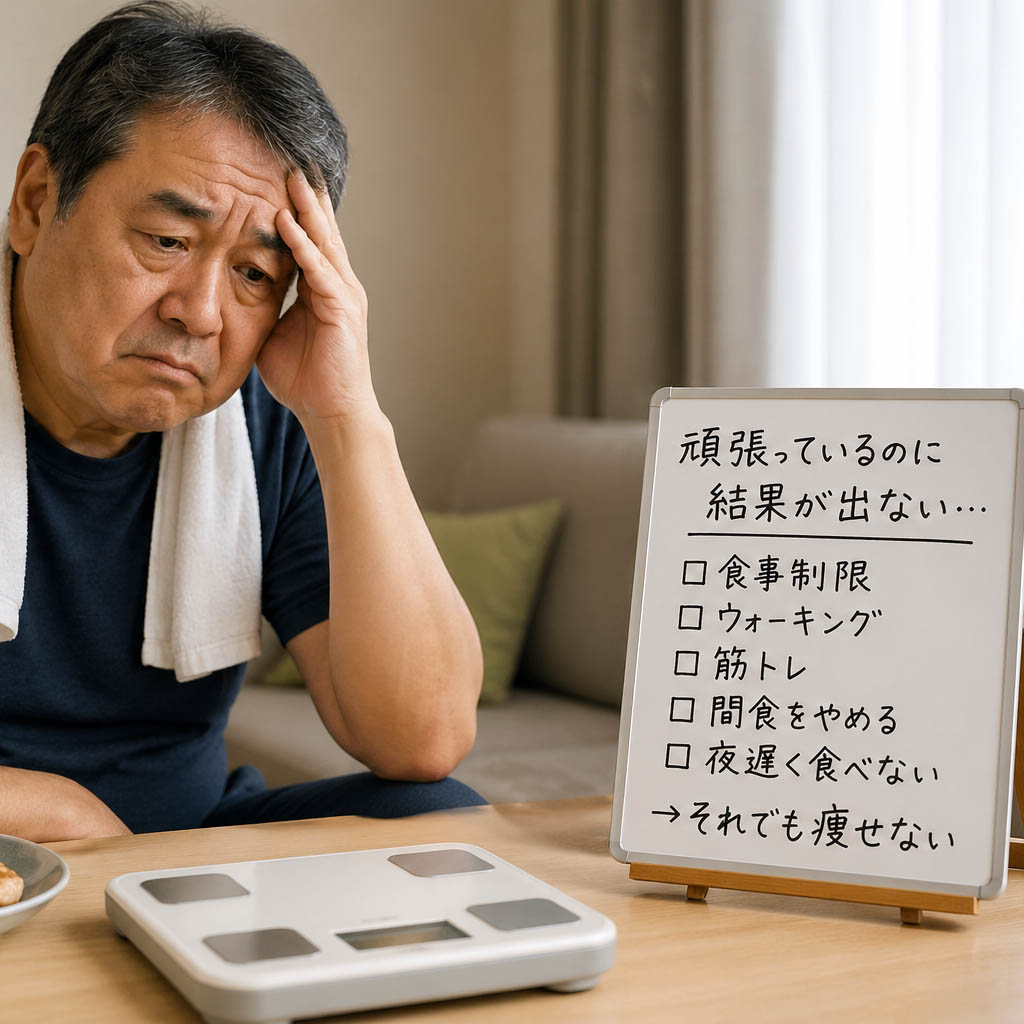 生活習慣だけでの減量は難しいと感じている男性